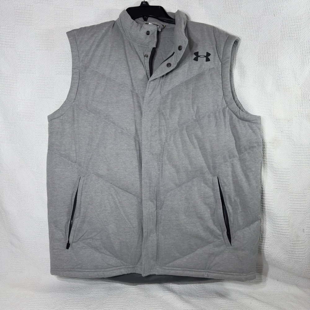 Under Armour Men's Gray Down Puffer Coupe Vest Size XL Full Zip